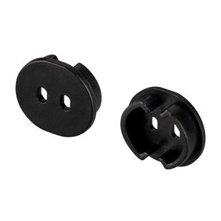 Заглушка ARH-ROUND-D20-DUAL BLACK с отверстием (Пластик)