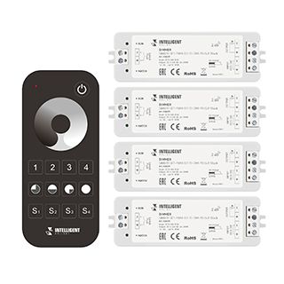 INTELLIGENT ARLIGHT Диммер SMART-SET-PWM-101-72-DIM-PD-SUF Black (5-36V, 1x8A, x4, ПДУ 13кн, 2.4G) (