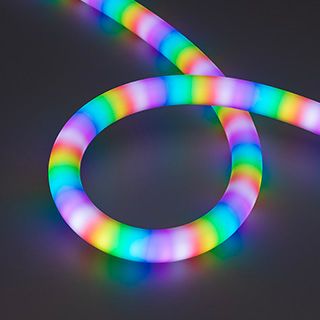 Светодиодная лента герметичная SPI MOONLIGHT-BLACK-SIDE-G180-D25mm 12V RGB-PX2 (21.6 W/m, IP65, 5m)