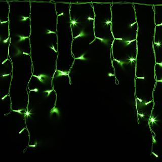 БАХРОМА (Айсикл), 5,6x0,9м, 240 LED ЗЕЛЕНЫЙ, белый КАУЧУК IP67, постоянное свечение, 230В