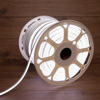 Гибкий неон 8х16мм двухсторонний 120 LED/м БЕЛЫЙ 24В бухта 50м (3 комплекта подключения)