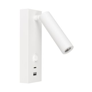 Светильник SP-BED-CHARGE-S60x125-3W Warm3000 (WH, 20 deg, 230V, USB-A, USB-C) (Arlight, IP20 Металл,