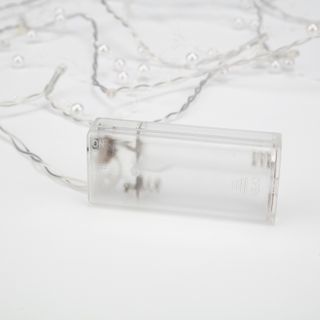 Гирлянда светодиодная Жемчужинки 1,5 м, 10 LED, прозрачный ПВХ, цвет свечения теплый белый, 2 х АА (